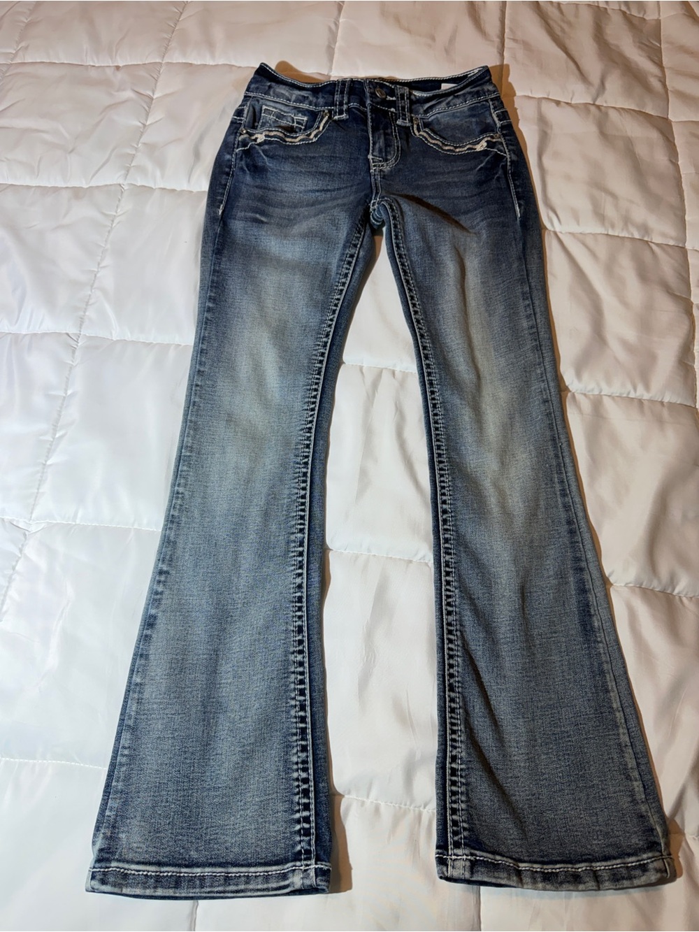 Shyanne Girls Size 7 Western Bootcut Jeans Bow Pockets